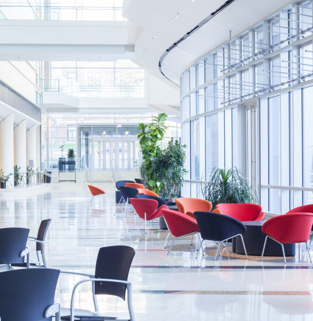 Modern office lobby, cafeteria, Waiting Area